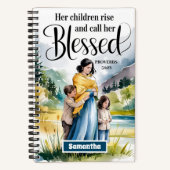 Persoonlijk 'Haar Kinderen Rijen Op' Christelijk D Notitieboek (Voorkant)