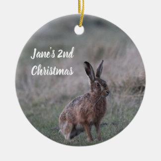 Persoonlijk haas foto kerstornament keramisch ornament