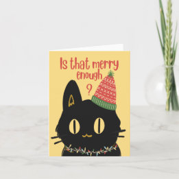 Persoonlijk haat ik Kerstmis Funny Black Cat Feestdagen Kaart