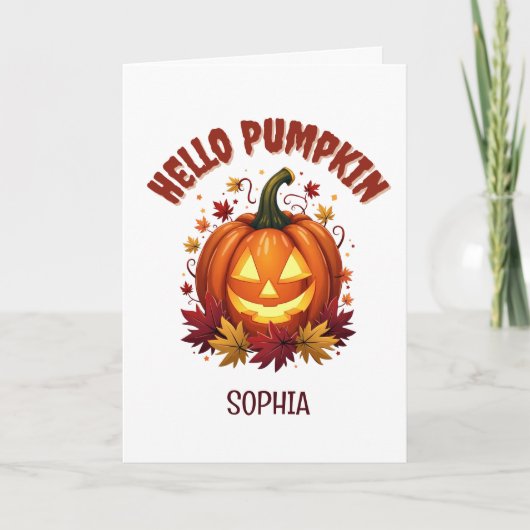 Persoonlijk Hallo Pompoen Halloween Vriend Geschen Kaart (Voorkant)