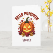 Persoonlijk Hallo Pompoen Halloween Vriend Geschen Kaart (Gele Bloem)