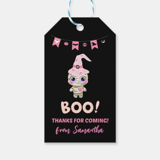 Persoonlijk Halloween "Boo" bedankingscadeautag Cadeaulabel (Voorkant)