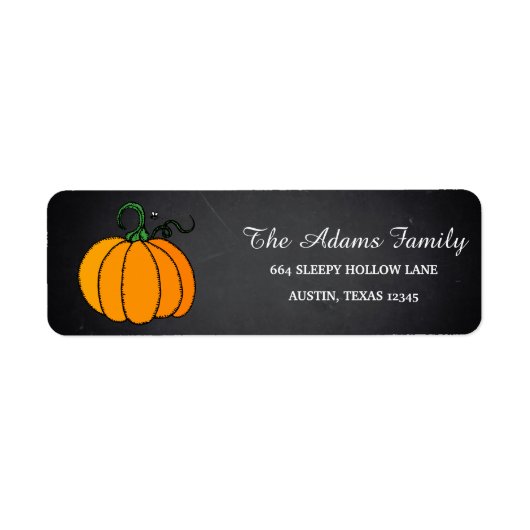 Persoonlijk Halloween Chalkboard Little Pumpkin Etiket (Voorkant)