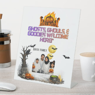 Persoonlijk Halloween familie foto deur bord | Gh Reclamebord Met Voetstuk