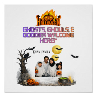 Persoonlijk Halloween familie foto deur bord | Sp Perfect Poster
