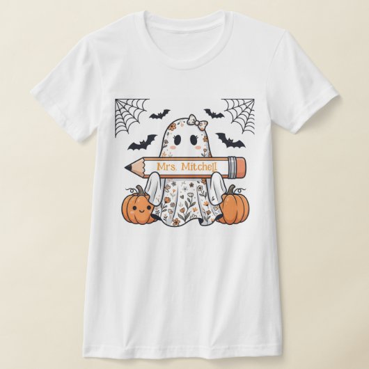 Persoonlijk Halloween Geest Leraar T-shirt (Laagn)