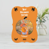 Persoonlijk Halloween Kostuum Foto Vakantiekaart Feestdagenkaart (Staand voorkant)