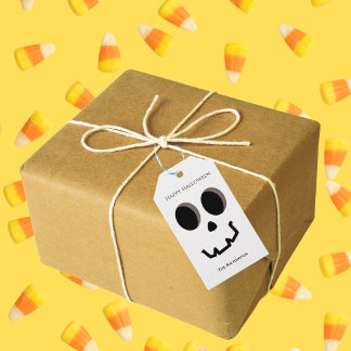 Persoonlijk Halloween Lief Skelet Gezicht Cadeaulabel