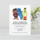 Persoonlijk Halloween Maskerade Feest Kaart (Staand voorkant)