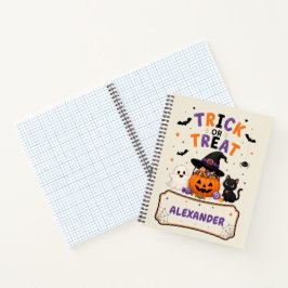 Persoonlijk Halloween-naamnotitieboek voor kindere Notitieboek