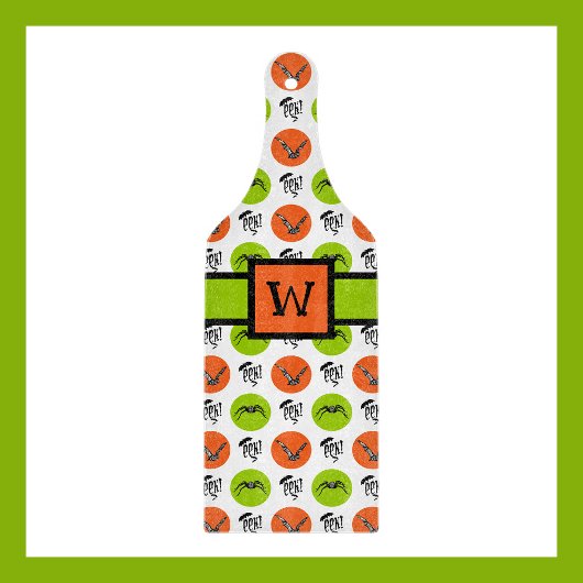 Persoonlijk Halloween-patroon Aangepaste Monogram Snijplank