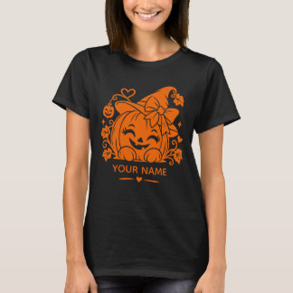 Persoonlijk Halloween Pompoen T-Shirt voor Vrouwen