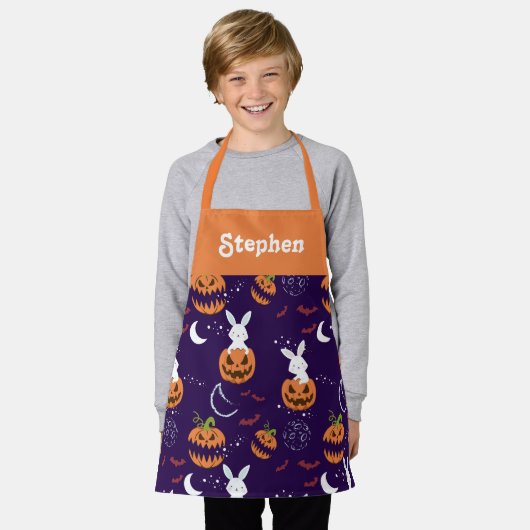 Persoonlijk Halloween-schort voor kinderen Schort (Gedragen)