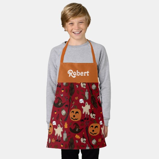 Persoonlijk Halloween-schort voor kinderen Schort (Gedragen)
