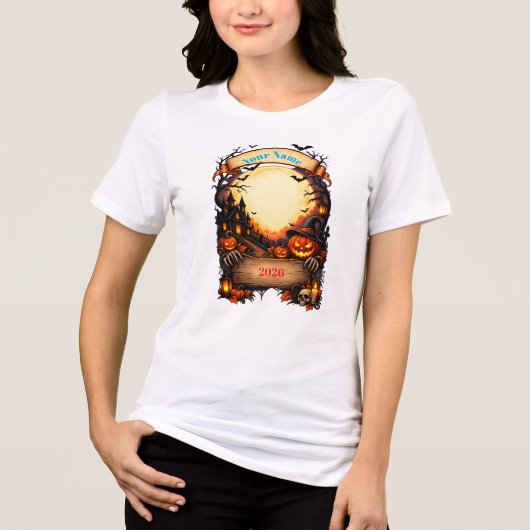 Persoonlijk Halloween T-shirt | Aangepaste naam sp (Voorkant)