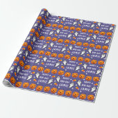 Persoonlijk Halloween-verjaardagsinpakpapier Cadeaupapier (Uitgerold)