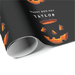 Persoonlijk Halloween-verjaardagsinpakpapier Cadeaupapier
