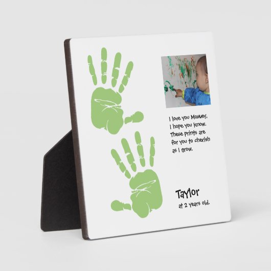 Persoonlijk, handdruk, de foto van het kind, naam  fotoplaat (Voorkant)