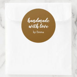 Persoonlijk Handgemaakt met Liefde Minimalistisch Ronde Sticker