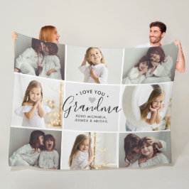 Persoonlijk Handgeschreven Love You Oma 8-Foto Fleece Deken