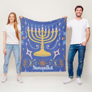 Persoonlijk Hanukkah-patroon Fleece Deken