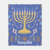 Persoonlijk Hanukkah-patroon Fleece Deken (Voorkant)