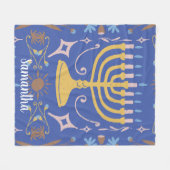 Persoonlijk Hanukkah-patroon Fleece Deken (Voorkant (Horizontaal))
