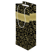 Persoonlijk: Happy 60th Birthday Gold/Black (W) Wijn Cadeautas (Achterkant Gekanteld)