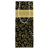 Persoonlijk: Happy 60th Birthday Gold/Black (W) Wijn Cadeautas (Achterkant)
