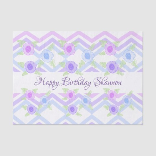 Persoonlijk Happy Birthday-document Tissuepapier (Voorkant)