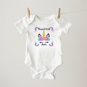 Persoonlijk Happy Birthday Eenhoorn Baby Body Romper