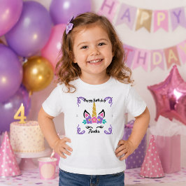 Persoonlijk Happy Birthday Eenhoorn Peuter Shirt