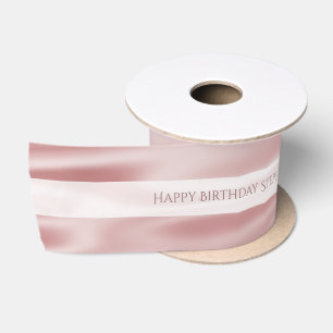 Persoonlijk "Happy Birthday" Faux Girly Pink Satin Satijnen Lint
