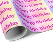 Persoonlijk Happy Birthday Inpakpapier (Rol Hoek)
