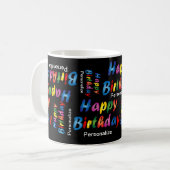 Persoonlijk Happy Birthday Koffiemok (Voorkant links)