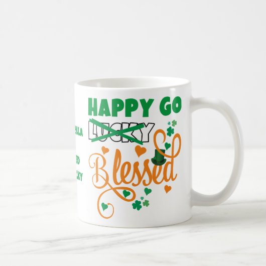 Persoonlijk HAPPY GO Lucky GEZEGEND St Patrick's D Koffiemok (Rechts)