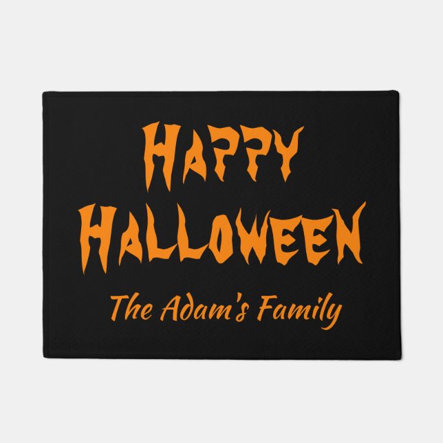 Persoonlijk Happy Halloween Black Deurmat (Voorkant)