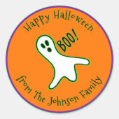 Persoonlijk Happy Halloween Cute Spooky Ghost Ronde Sticker (Voorkant)
