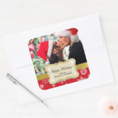 Persoonlijk Happy Holiday Photo Kerst sticker (Envelop)