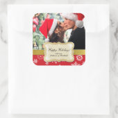 Persoonlijk Happy Holiday Photo Kerst sticker (Tas)