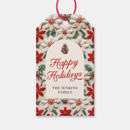 Persoonlijk Happy Holidays Favor Geschenk Cadeaulabel (Voorkant)