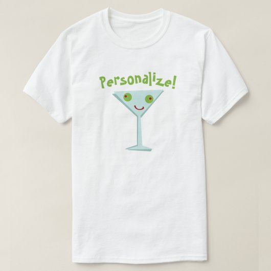 Persoonlijk Happy Martini T-Shirt (Design voorkant)