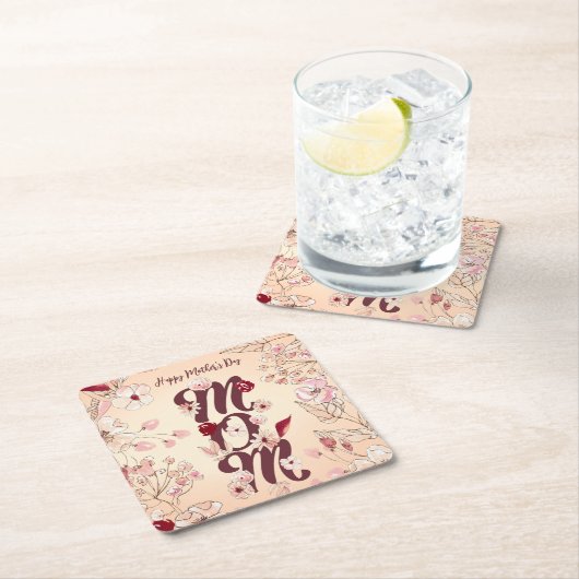 Persoonlijk Happy Moederdag mam Kartonnen Onderzetters (Insitu)