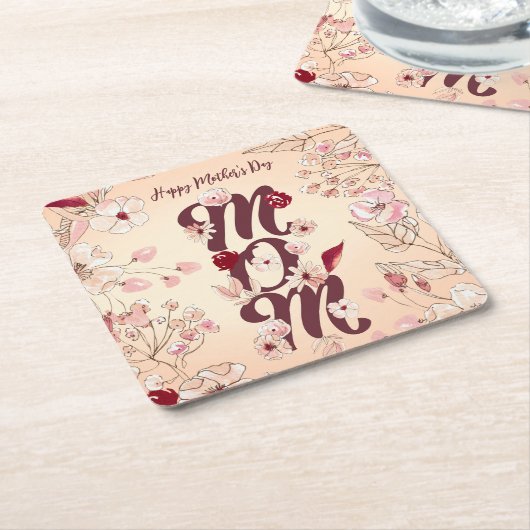 Persoonlijk Happy Moederdag mam Kartonnen Onderzetters (Schuin)