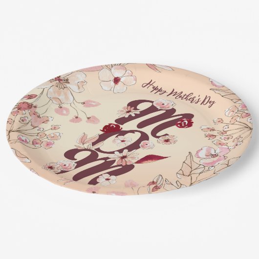 Persoonlijk Happy Moederdag mam Papieren Bordje (Gekanteld)