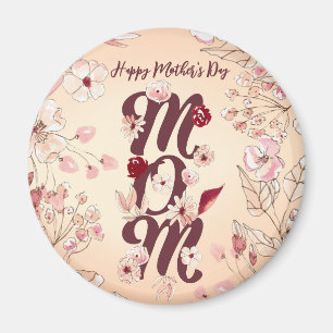 Persoonlijk Happy Moederdag Mam Warm Floral Magneet