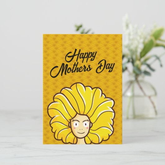 Persoonlijk Happy Moederdag Yellow Hair (Staand voorkant)