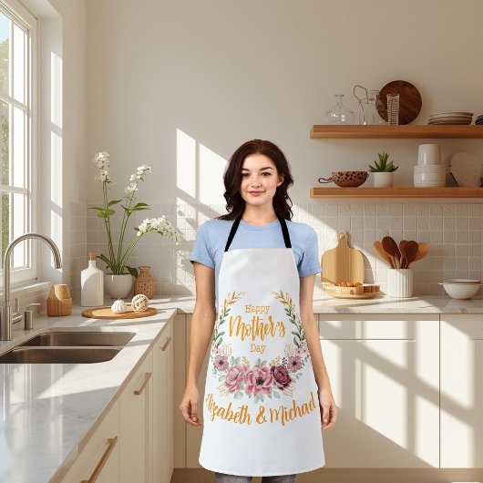 Persoonlijk Happy Mother's Day Bloemen Schort