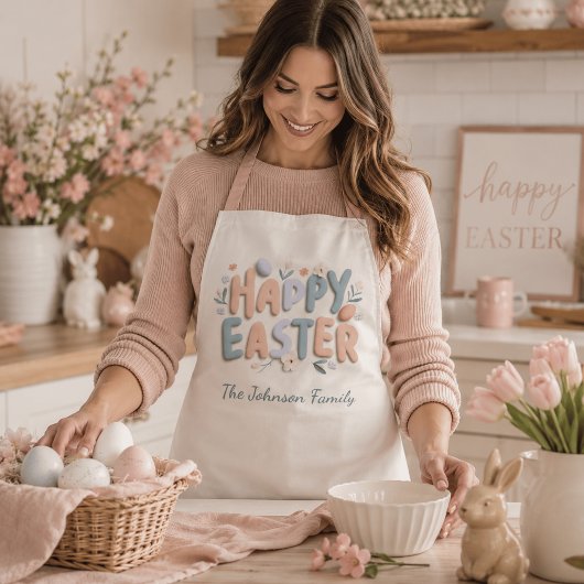Persoonlijk Happy Pasen Familie Schort