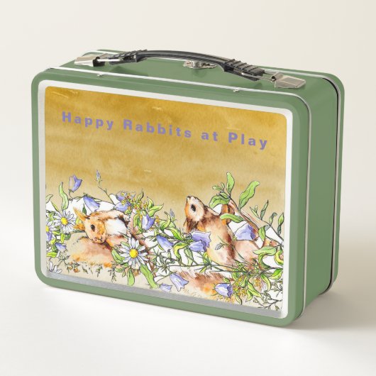Persoonlijk Happy Rabbits in Play Onder Flowers (Achterkant)